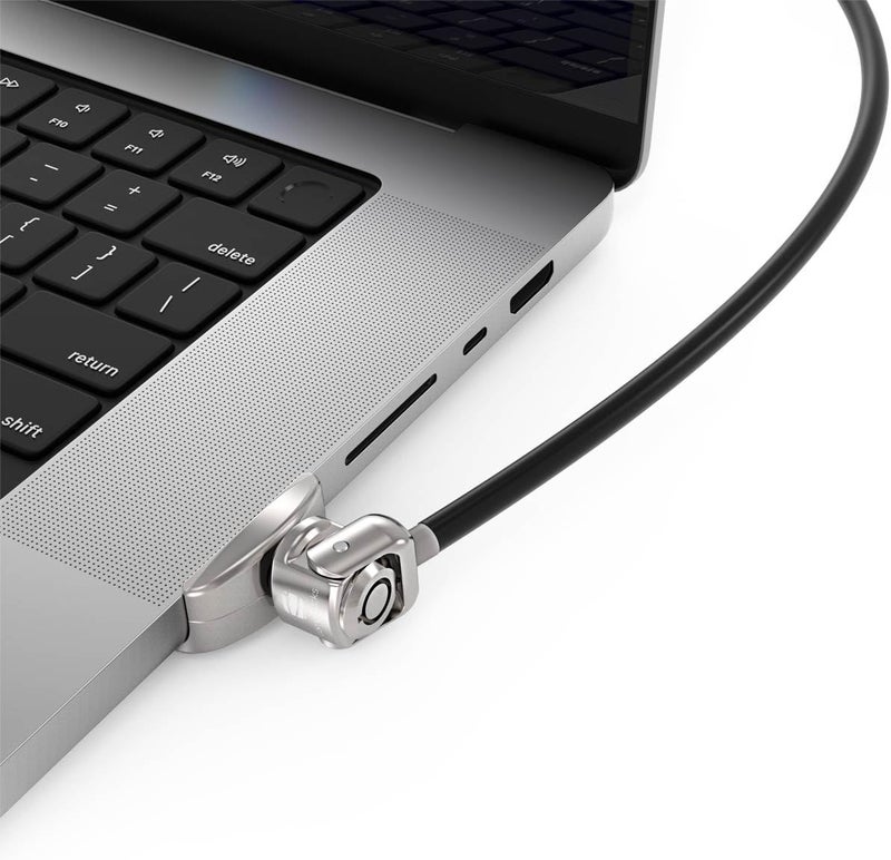 Compulocks Ledge Lock Adapter for MacBook Pro 16" M1,M2 & M3 with Keyed Cable Lock Silver - Image 2